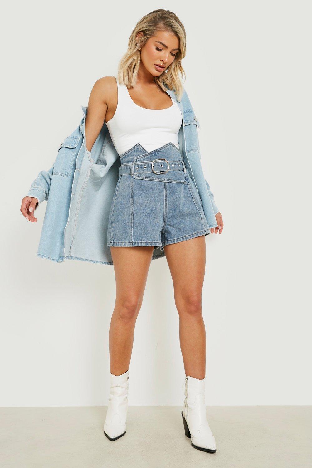 Tailored store denim shorts